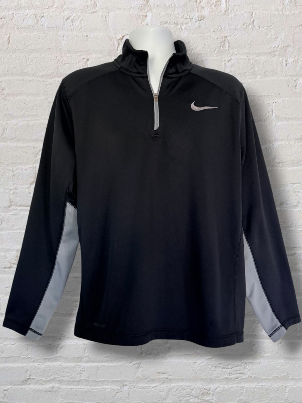 Nike Therma Fit 1/4 Zip Pullover Men’s Large Black Gray Training Sweatshirt